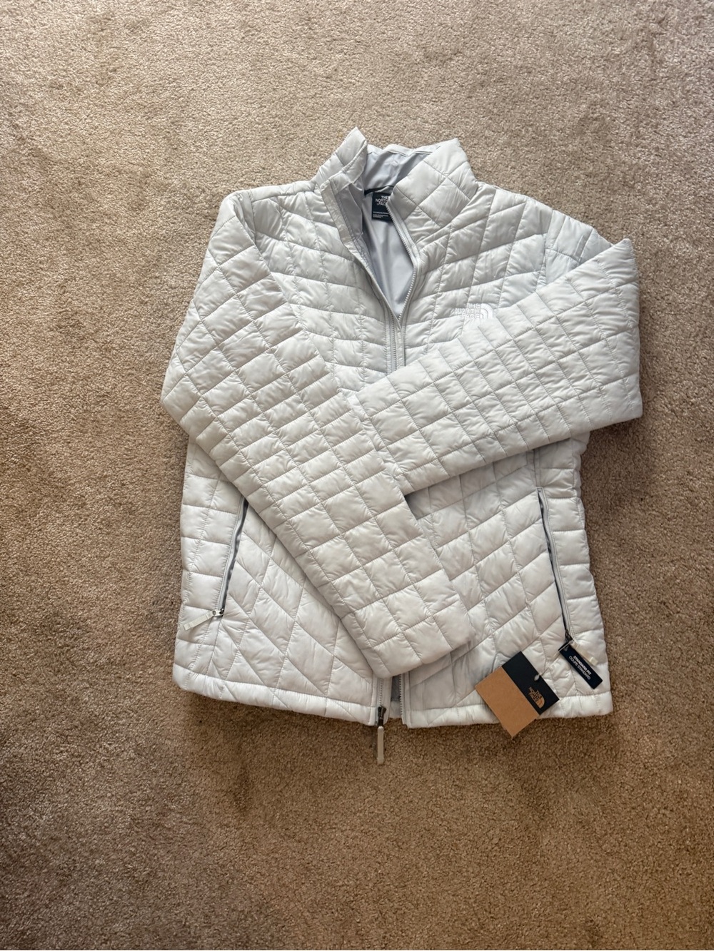 The North Face Women's Quilted Light Gray Puffer Jacket